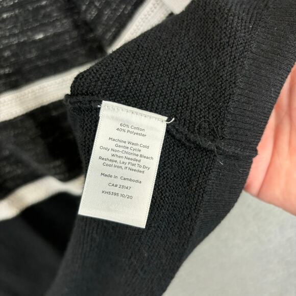 T by Talbots Cardigan XL Petite Minimal Casual Striped Colorblock Mixed Stitch - Picture 7 of 10